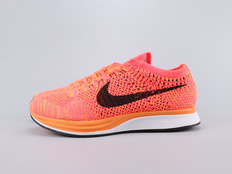 2020 Men Nike Flyknit Racer Orange Black White Shoes